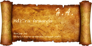 Héra Armanda névjegykártya